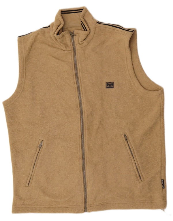 Sergio Tacchini Mens Fleece Gilet UK 38 Médio Bege