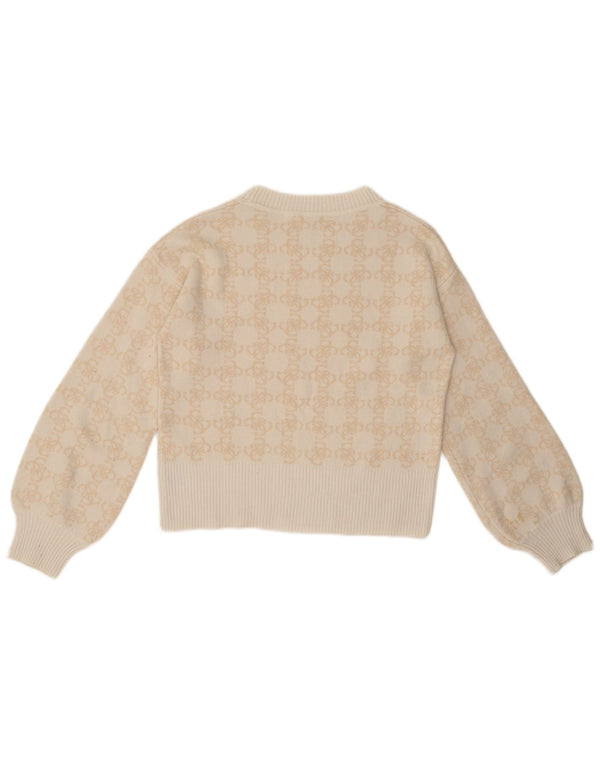 Suéter Guess Girls com estampa abstrata e gola redonda 13-14 anos bege