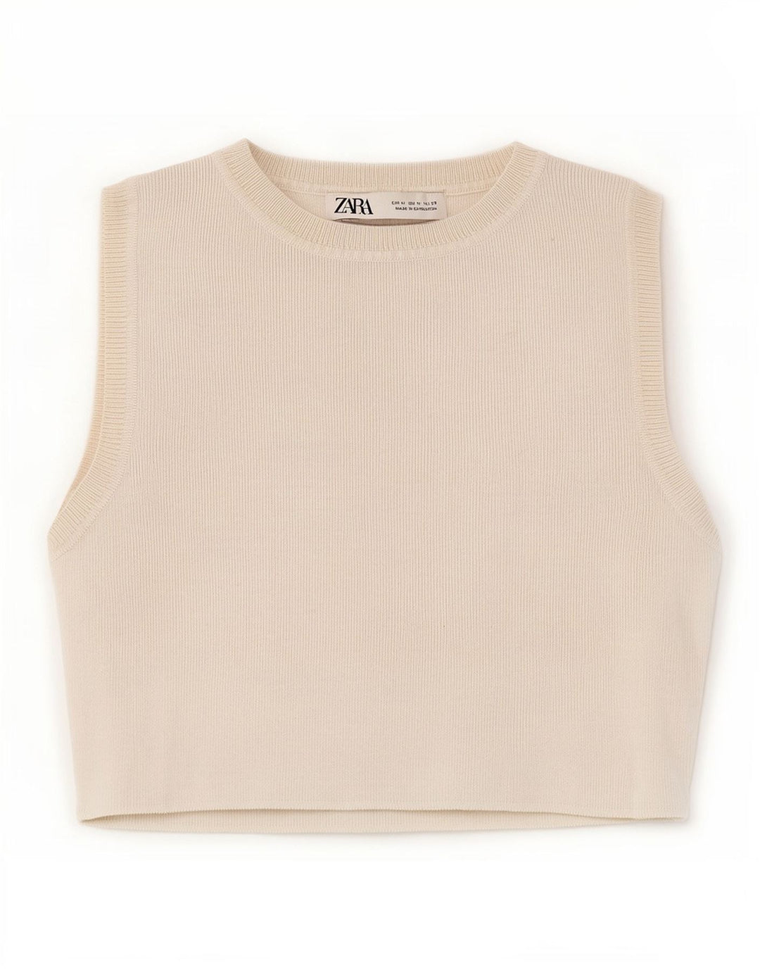 Zara Womens Crop Vest Top UK 12 Medium White Viscose