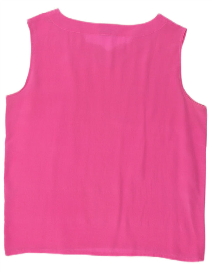 Blusa feminina sem mangas Douglas UK 14 seda rosa médio