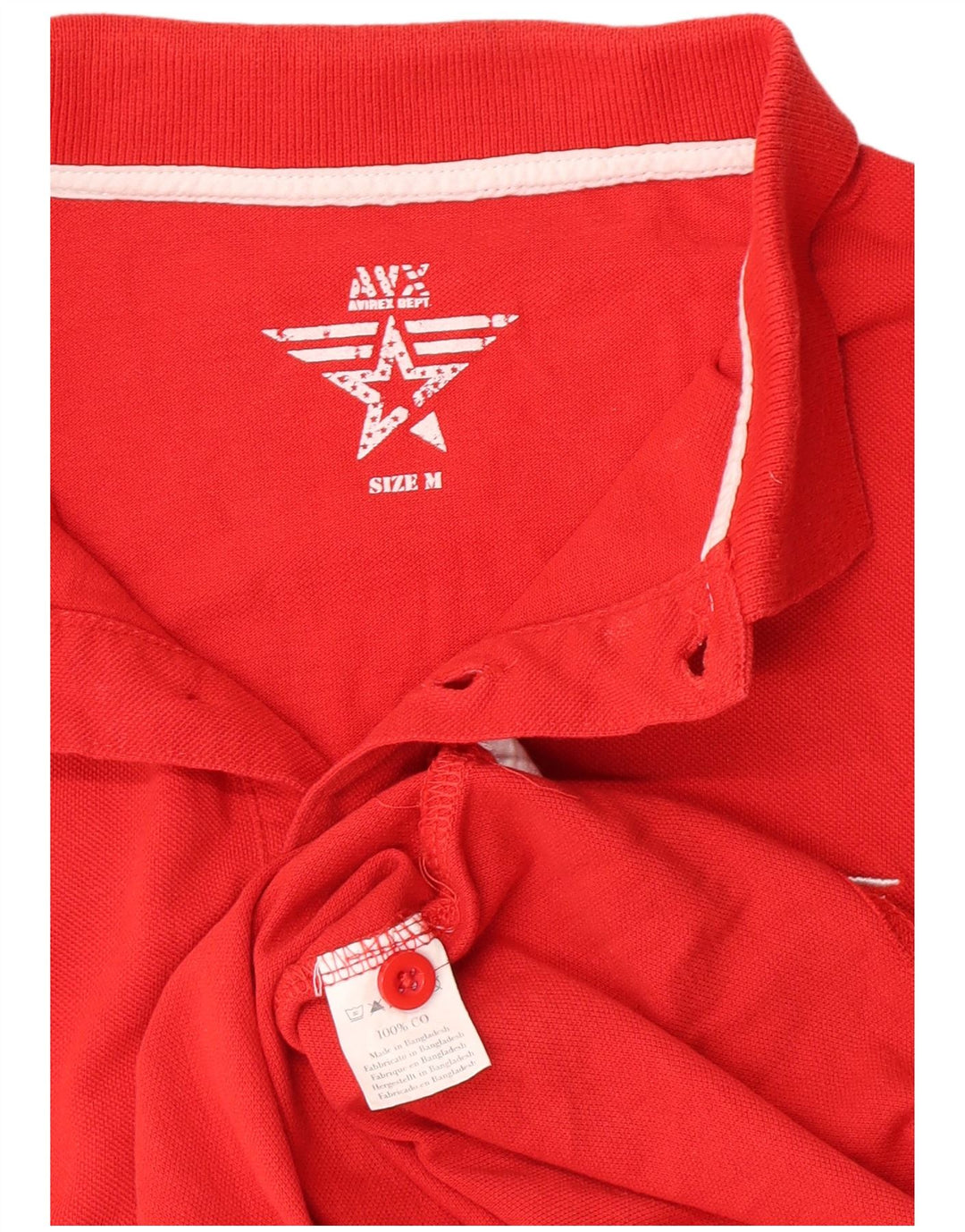 Camisa polo masculina Avirex de algodão vermelho médio