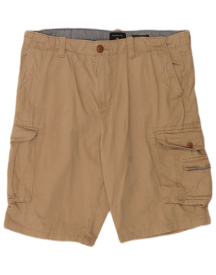 Shorts cargo masculino QUIKSILVER W34 grande algodão bege