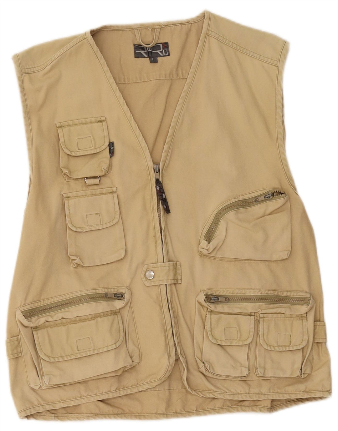 Jaqueta utilitária masculina vintage UK 40 algodão bege grande