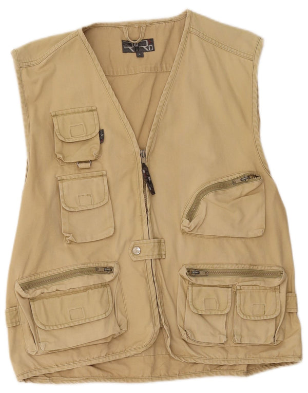 Jaqueta utilitária masculina vintage UK 40 algodão bege grande
