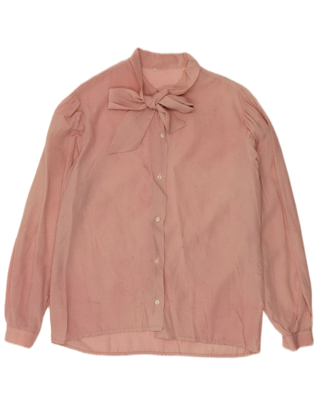 Blusa feminina vintage com gravata frontal IT 46 grande rosa geométrica
