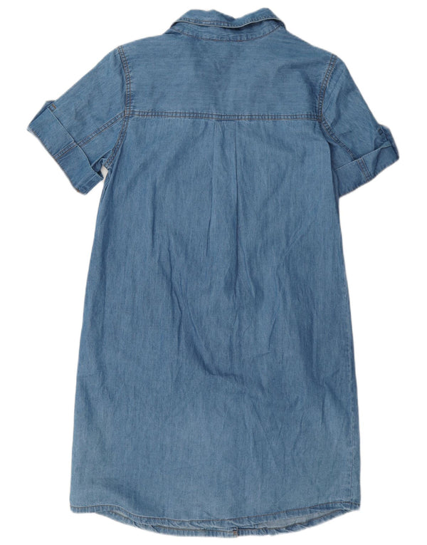 Vestido jeans feminino Lipsy Reino Unido 10 pequeno algodão azul
