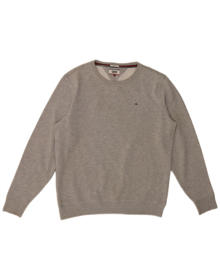 Tommy Hilfiger moletom masculino regular fit suéter grande algodão cinza