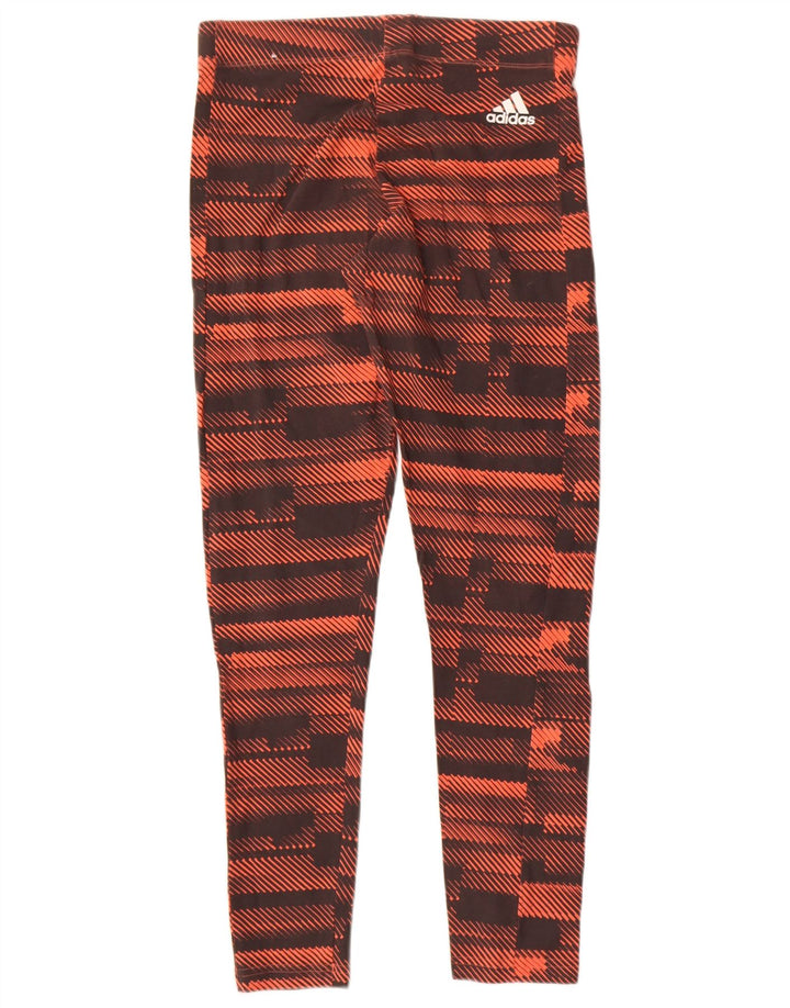 Leggings Adidas Femininas Gráficas UK 10 Pequenas Listradas Marrons