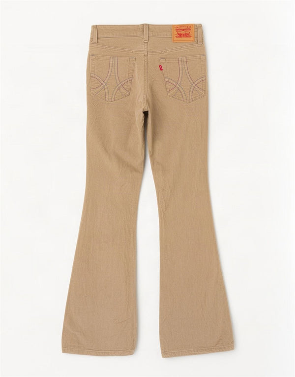 Calça feminina Levi's Stretch Flare Corduroy US 5 Médio W30 L30 Bege