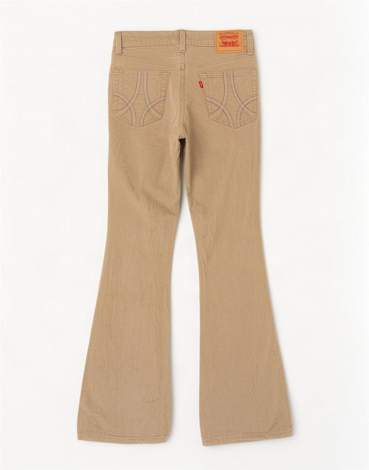 Calça feminina Levi's Stretch Flare Corduroy US 5 Médio W30 L30 Bege