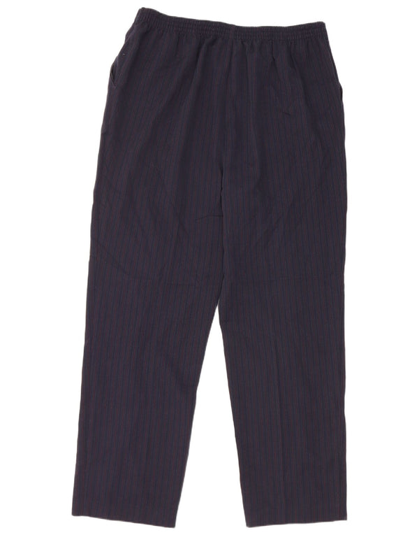 Calça casual feminina Marks & Spencer Reino Unido 18 XL W34 L29 azul marinho listrado