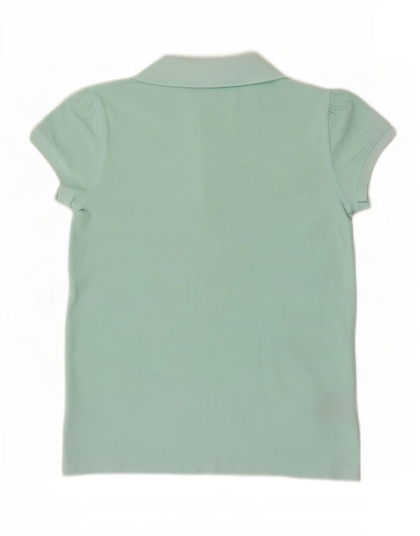 Camisa polo feminina Ralph Lauren Reino Unido 12 algodão turquesa médio