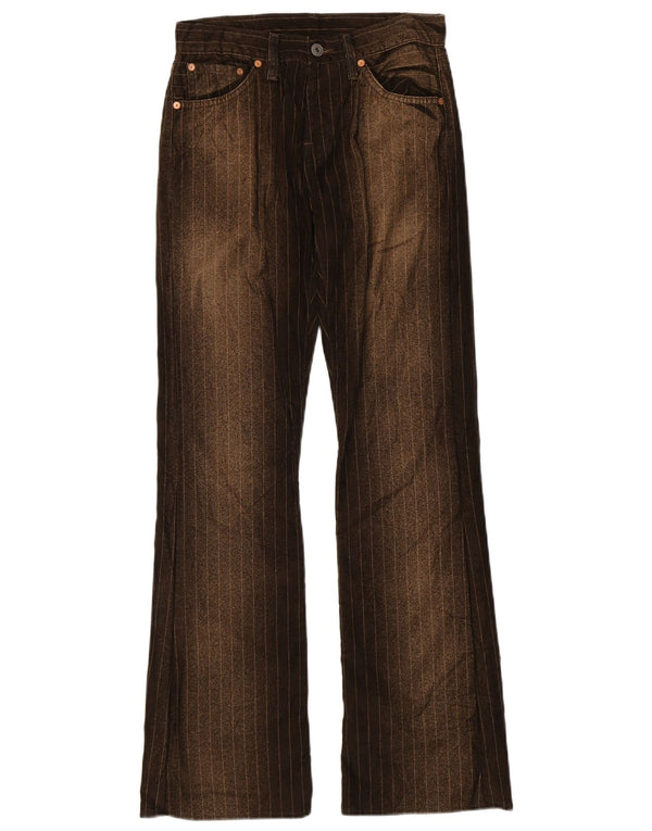 Calça casual feminina Replay Bootcut W28 L34 poliéster listrado marrom