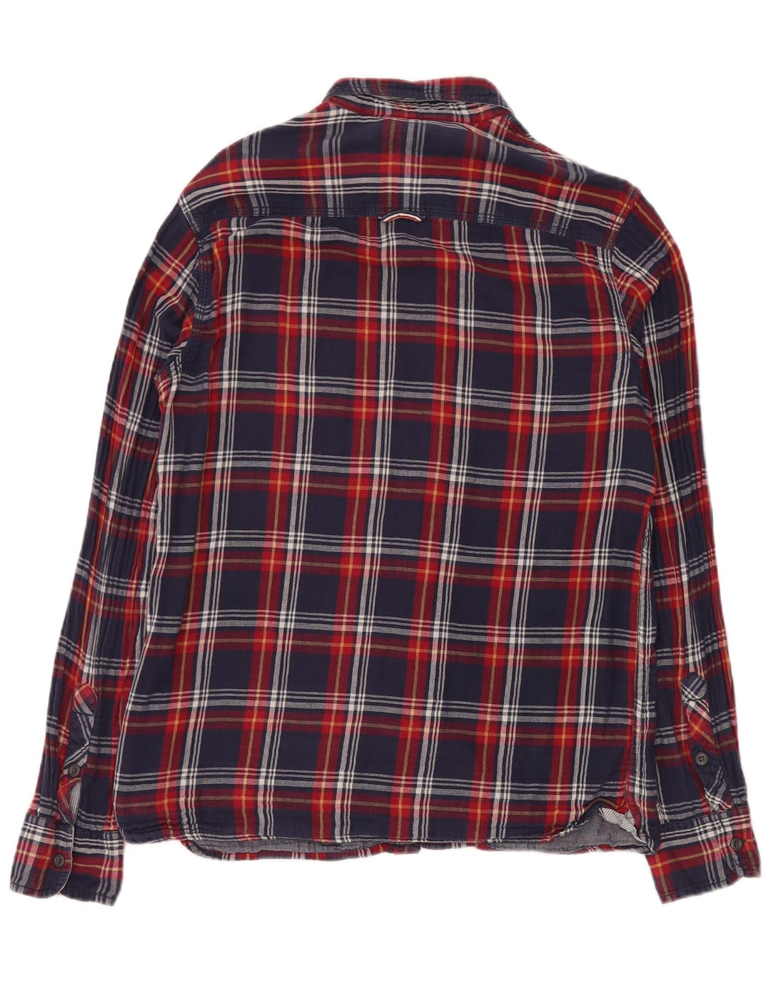 Camisa masculina de flanela TOMMY HILFIGER grande algodão xadrez azul marinho