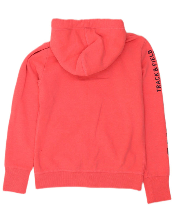 Suéter feminino Superdry com capuz e zíper gráfico UK 12 médio rosa esportivo
