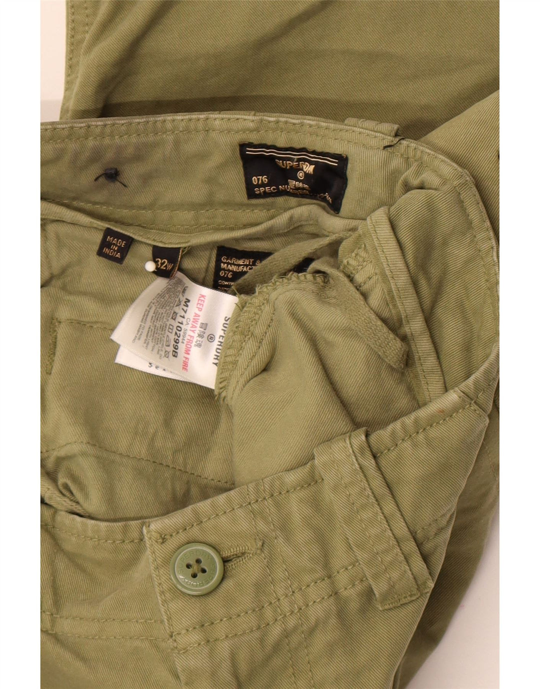 Shorts Cargo Masculino Superdry W32 Algodão Cáqui Médio