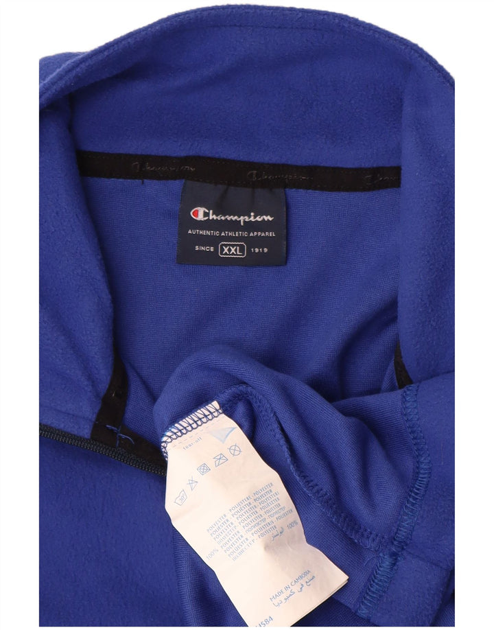 Jumper masculino Champion de lã com zíper e gola 2XL azul poliéster