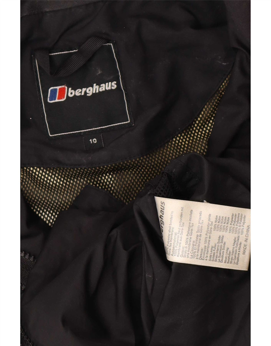 Jaqueta de chuva grande com capuz feminina Berghaus UK 10 poliéster preto pequeno