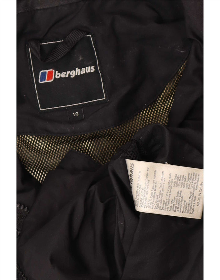 Jaqueta de chuva grande com capuz feminina Berghaus UK 10 poliéster preto pequeno