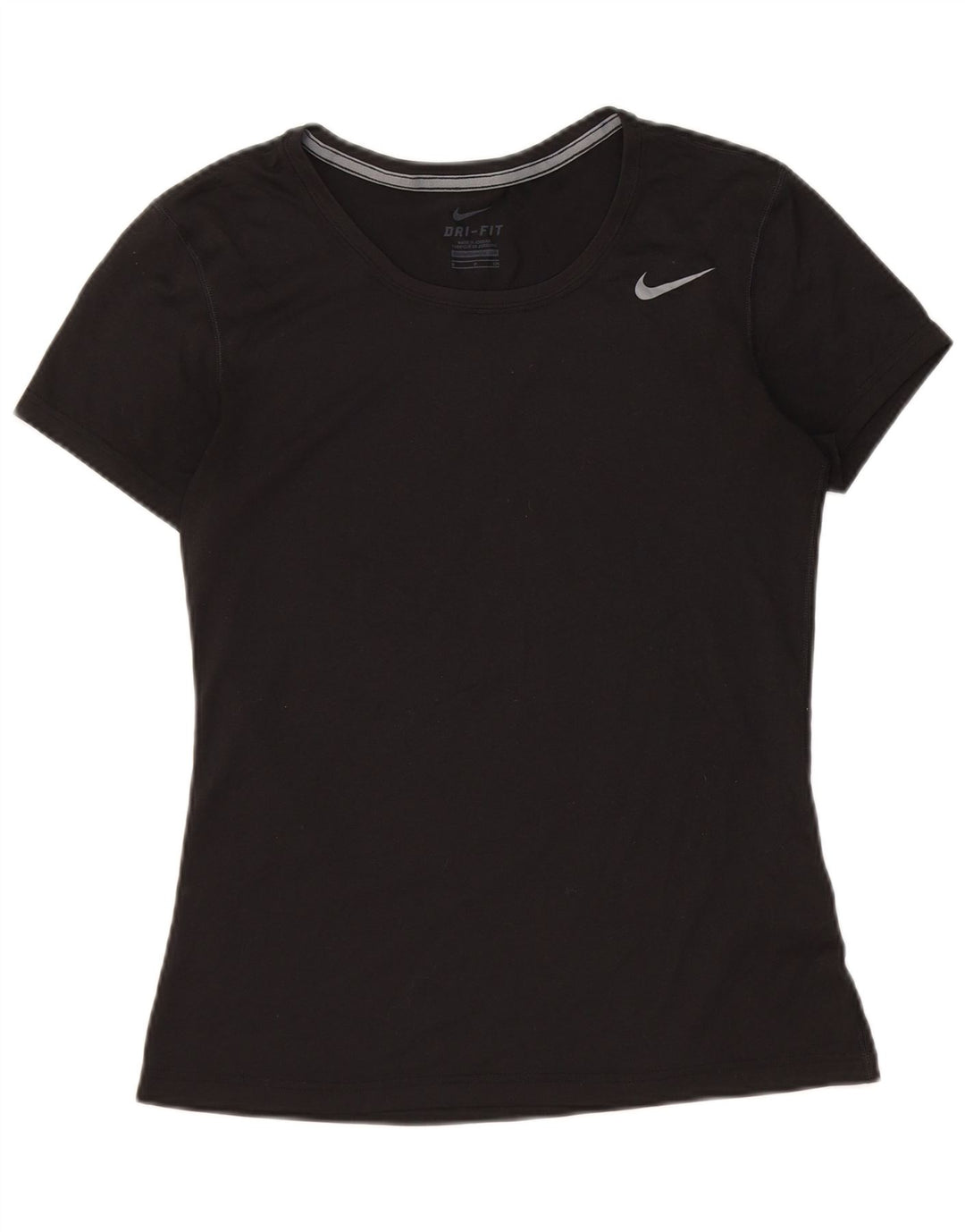 Camiseta feminina NIKE Dri Fit UK 10 pequena preta poliéster