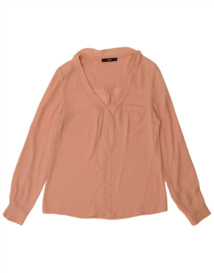 Blusa feminina de manga comprida Oasis UK 8 Smal rosa