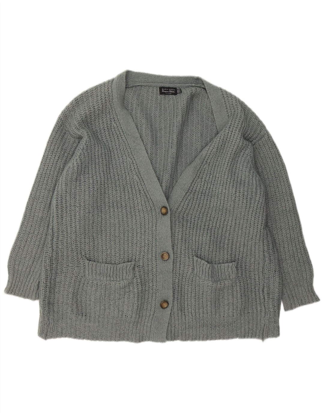 Suéter cardigã oversized Zara feminino Reino Unido 14 cinza médio