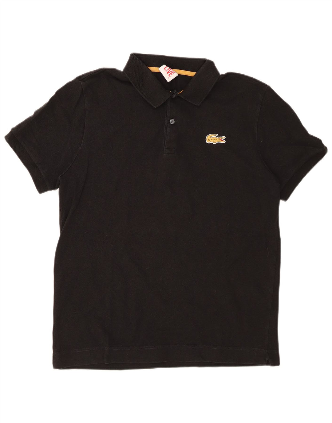 Camisa polo masculina LACOSTE tamanho 5 grande algodão preto