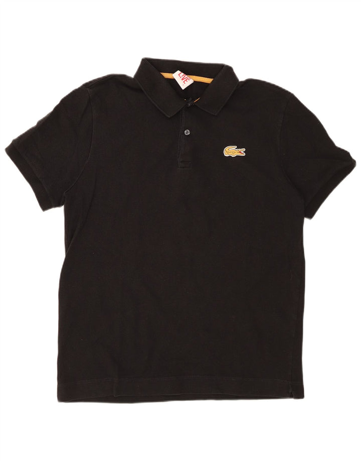 Camisa polo masculina LACOSTE tamanho 5 grande algodão preto
