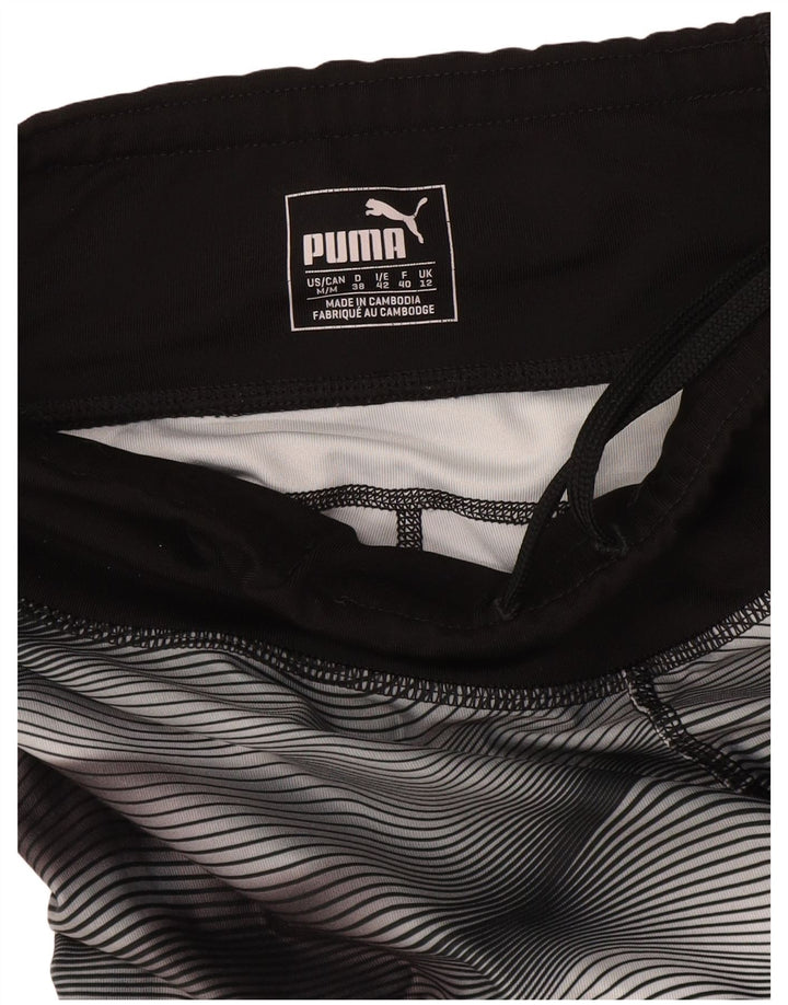 Leggings Puma Feminina UK 12 Médias Listradas Pretas