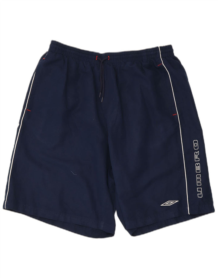Shorts esportivos gráficos masculinos Umbro 2XL poliéster azul marinho