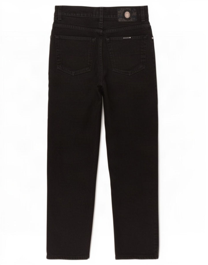 Trussardi Calça jeans masculina cônica W34 L29 algodão preto