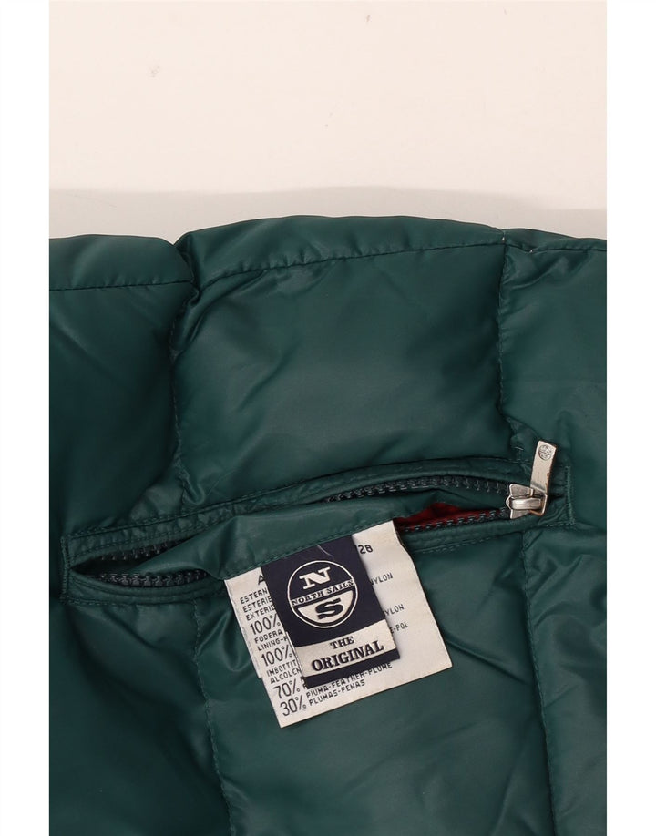 Colete acolchoado reversível masculino North Sails UK 38 poliamida verde médio