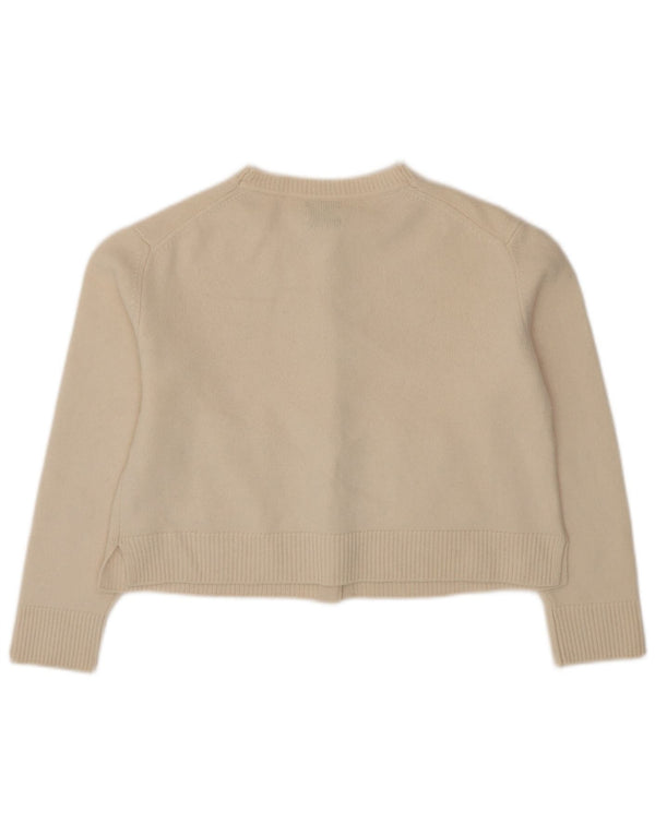 Suéter cardigan feminino Massimo Dutti UK 14 lã bege médio