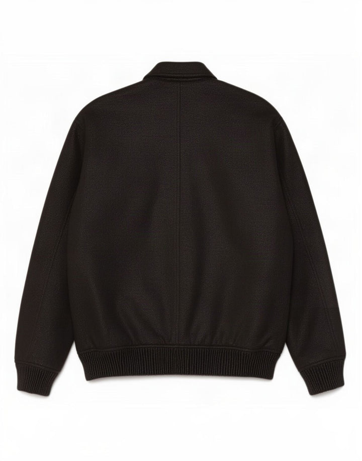Jaqueta bomber masculina Zara UK 40 grande poliéster manchado preto