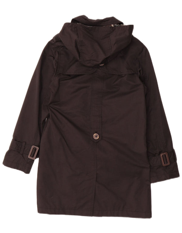 Zara Casaco feminino com capuz duplo trespassado 9-10 anos algodão preto