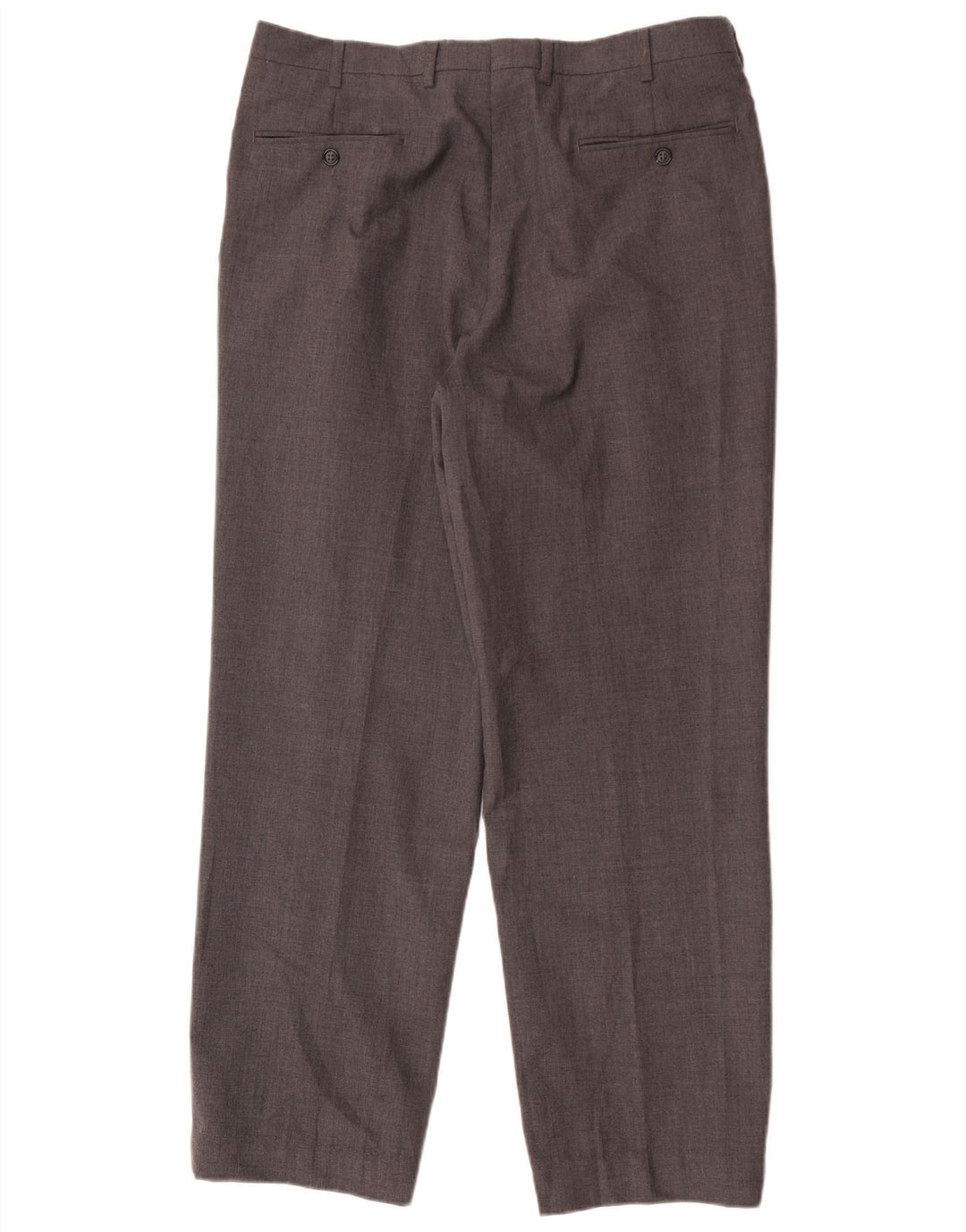 Calça masculina de terno reto Yves Saint Laurent W36 L30 poliéster cinza