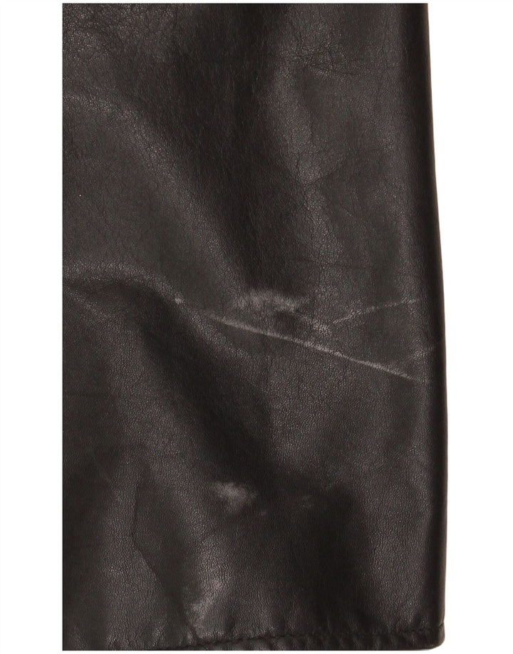 Casaco de couro masculino vintage IT 54 2XL couro preto