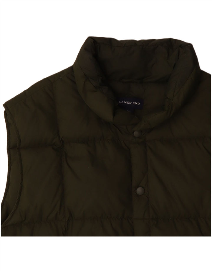LANDS END Colete acolchoado masculino UK 40 grande verde