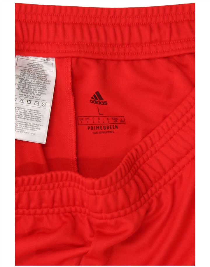 Calça de treino masculina Adidas grande poliéster vermelho esportivo