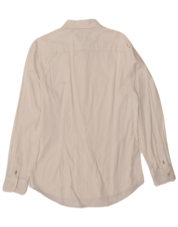 Camisa masculina Tommy Hilfiger Slim Fit média branca