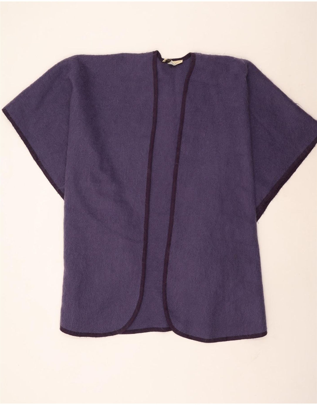 Casaco poncho aberto feminino Weinberg UK 16 grande lã roxa