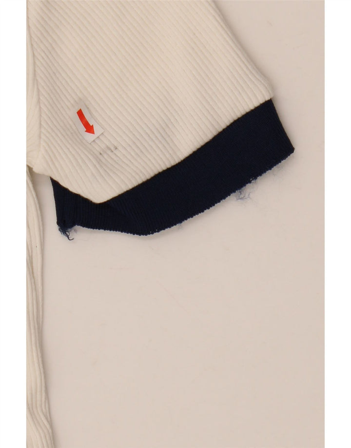 Camiseta feminina Zara UK 12 médio branco colorblock poliéster