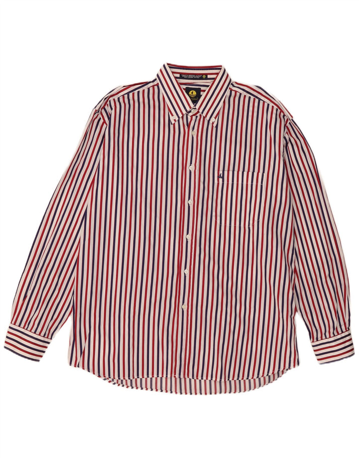 Camisa masculina Navigare XL de algodão listrado multicolorido