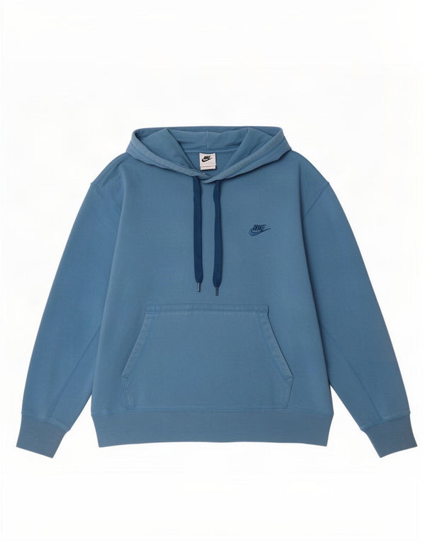 Nike masculino moletom com capuz XL azul algodão