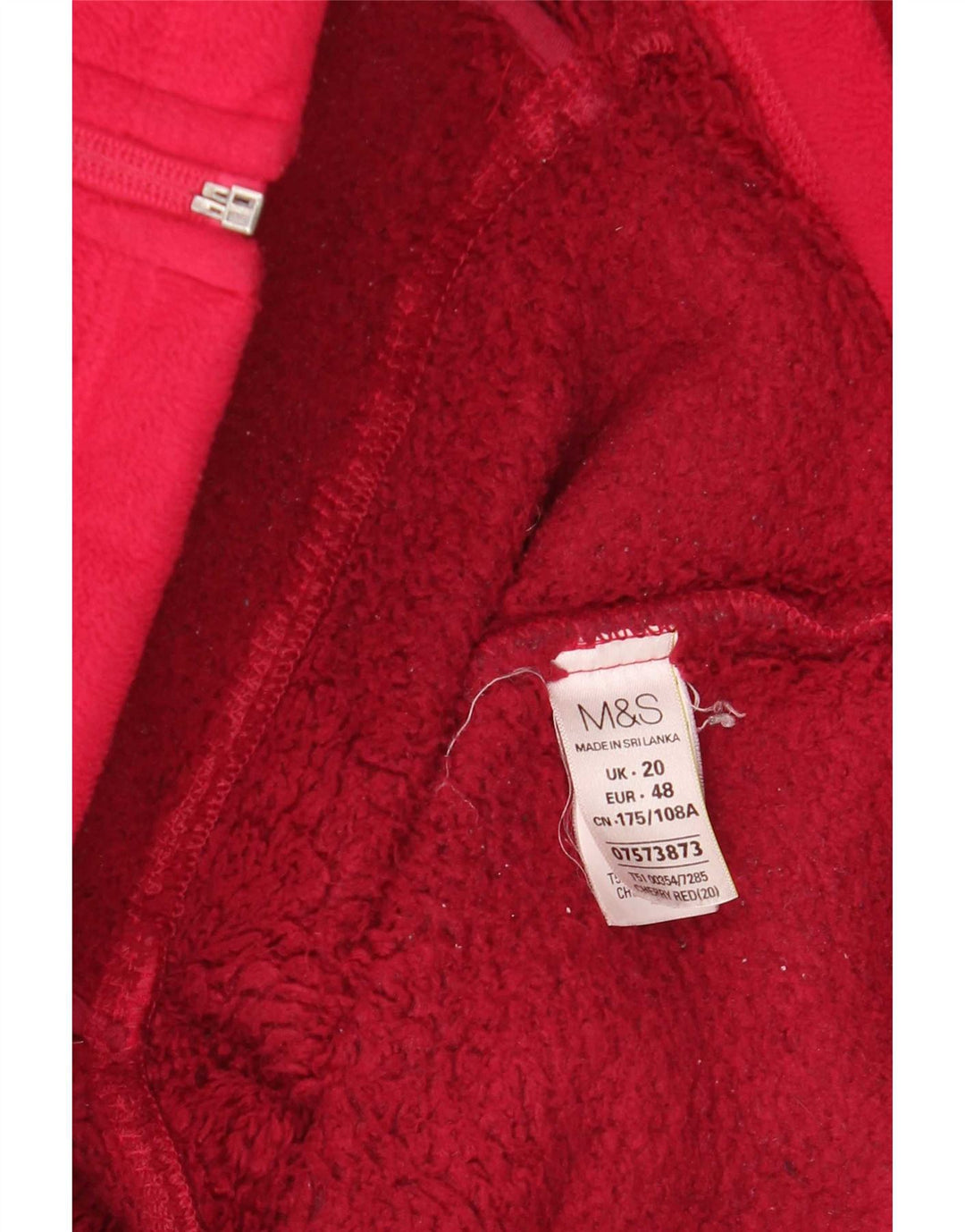 Jaqueta de lã feminina Marks & Spencer UK 20 2XL poliéster vermelho