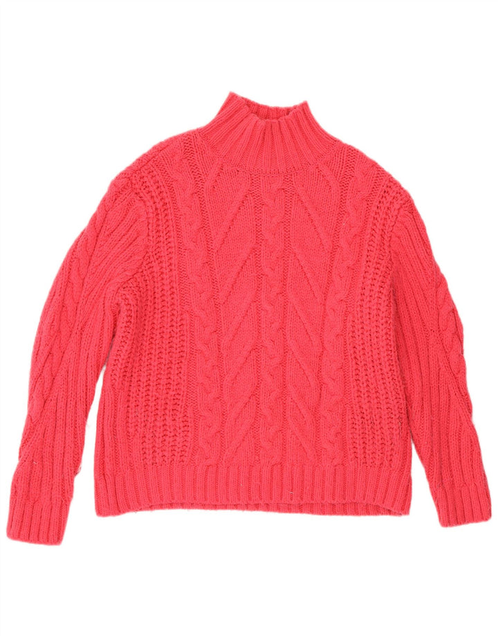 Suéter feminino Marks & Spencer com gola tartaruga Reino Unido 12 rosa médio
