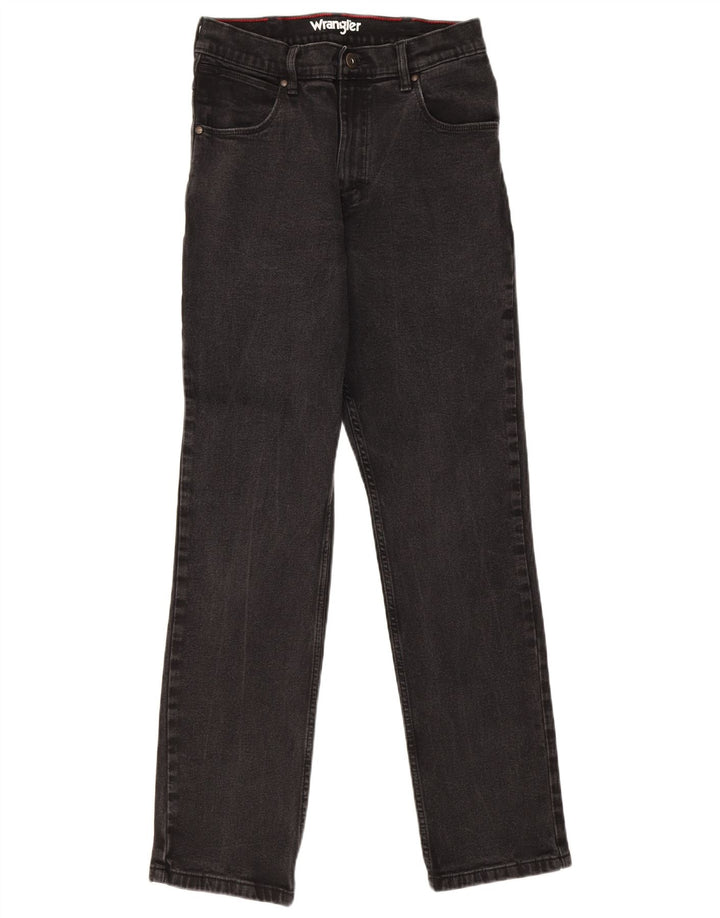 Wrangler Mens Straight Jeans W31 L32 Algodão Preto