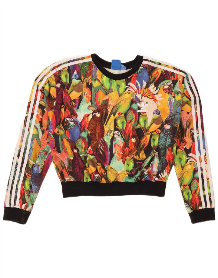 Adidas Womens Oversized Sweatshirt Jumper UK 6 XS Multicolor Tropical