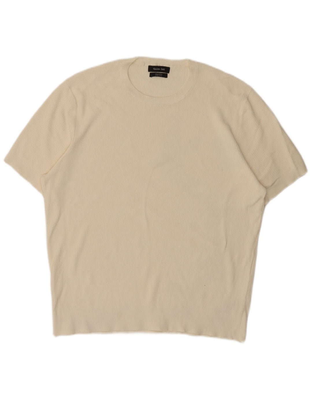 Camiseta masculina de manga curta Massimo Dutti grande algodão branco
