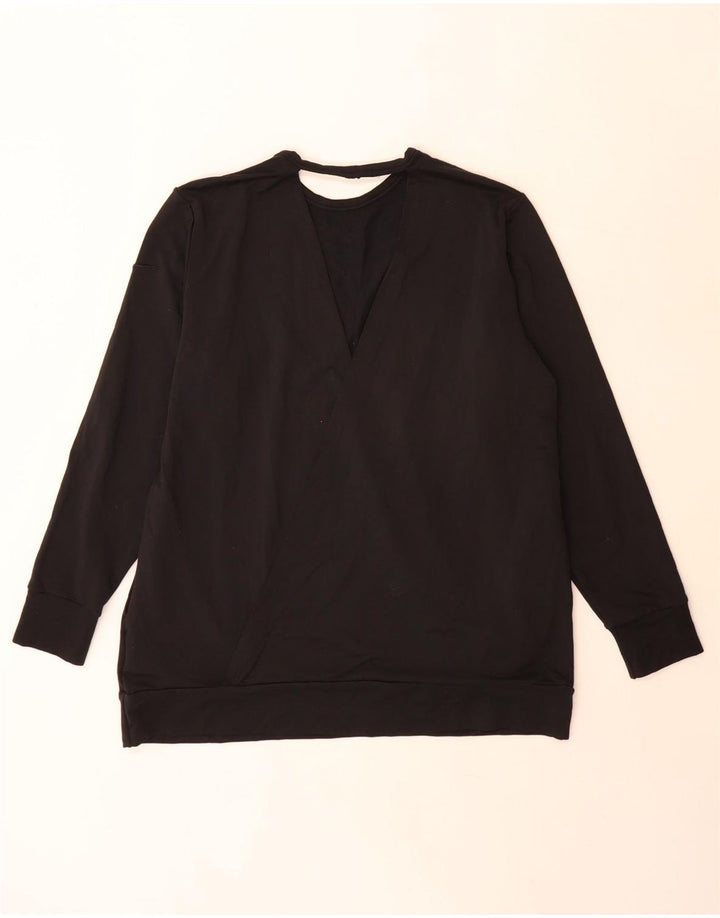 Nike Womens Dri Fit Oversized Moletom Jumper UK 14 Médio Preto